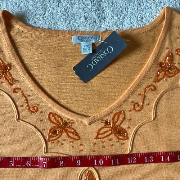Orange Beaded Knit Top - Picture 4 of 10